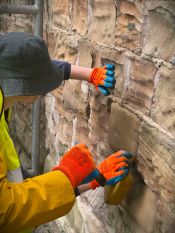 The steps members of the Waterton’s Wall restoration team, with support from Mark Womersley, have been following to consolidate, conserve and repair this historic wall that represents the successful efforts of Charles Waterton to preserve the wildlife that lived on his estate near Wakefield in West Yorkshire.